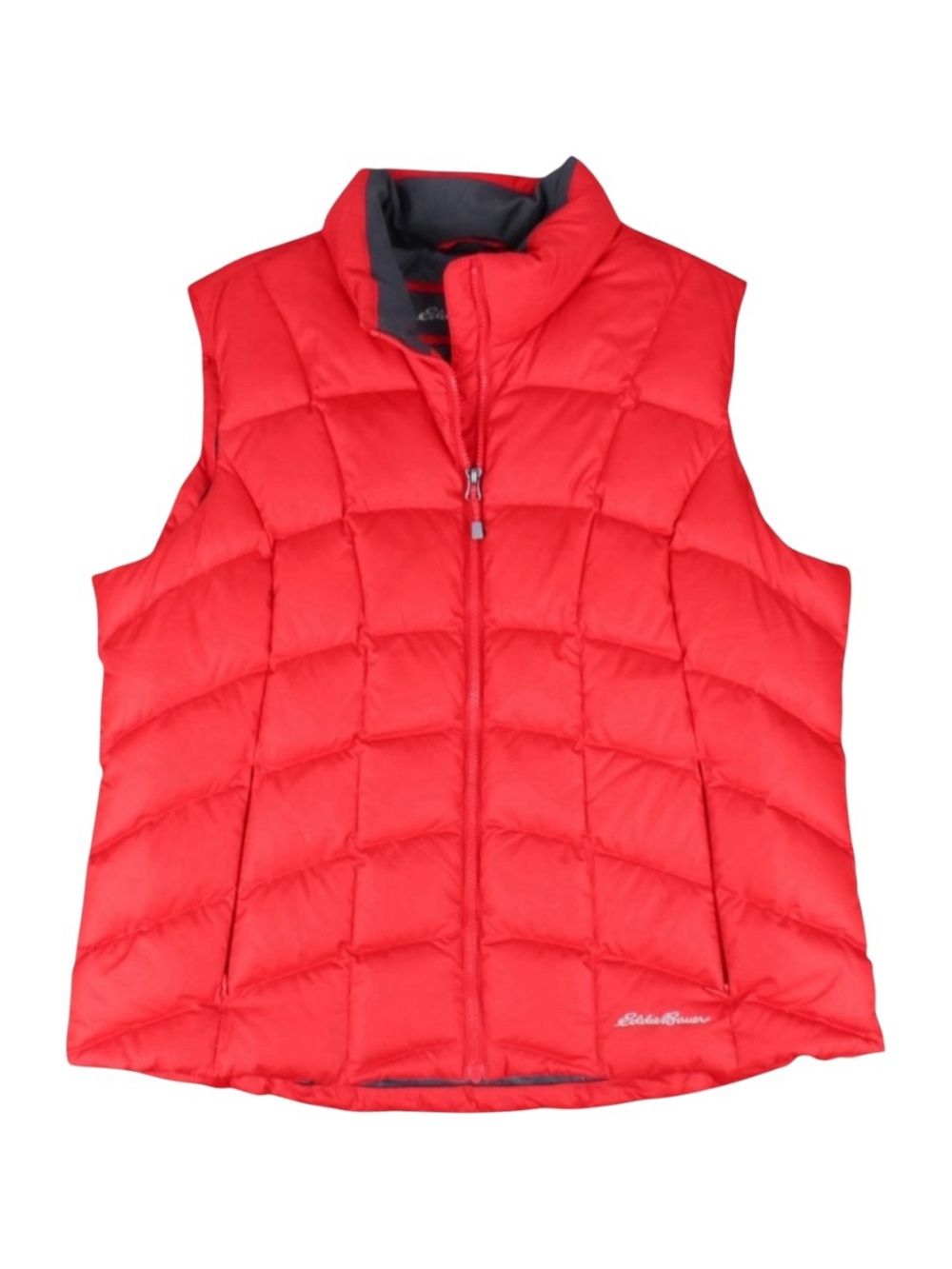 Eddie Bauer EB650 Down Puffer Vest Red Full Zip Quilted Women's Size XXL